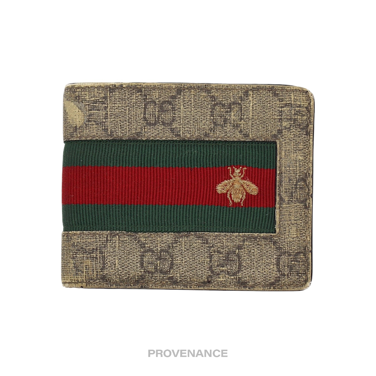 Gucci Gg Supreme 8cc Bifold Wallet - Signature Web Bee